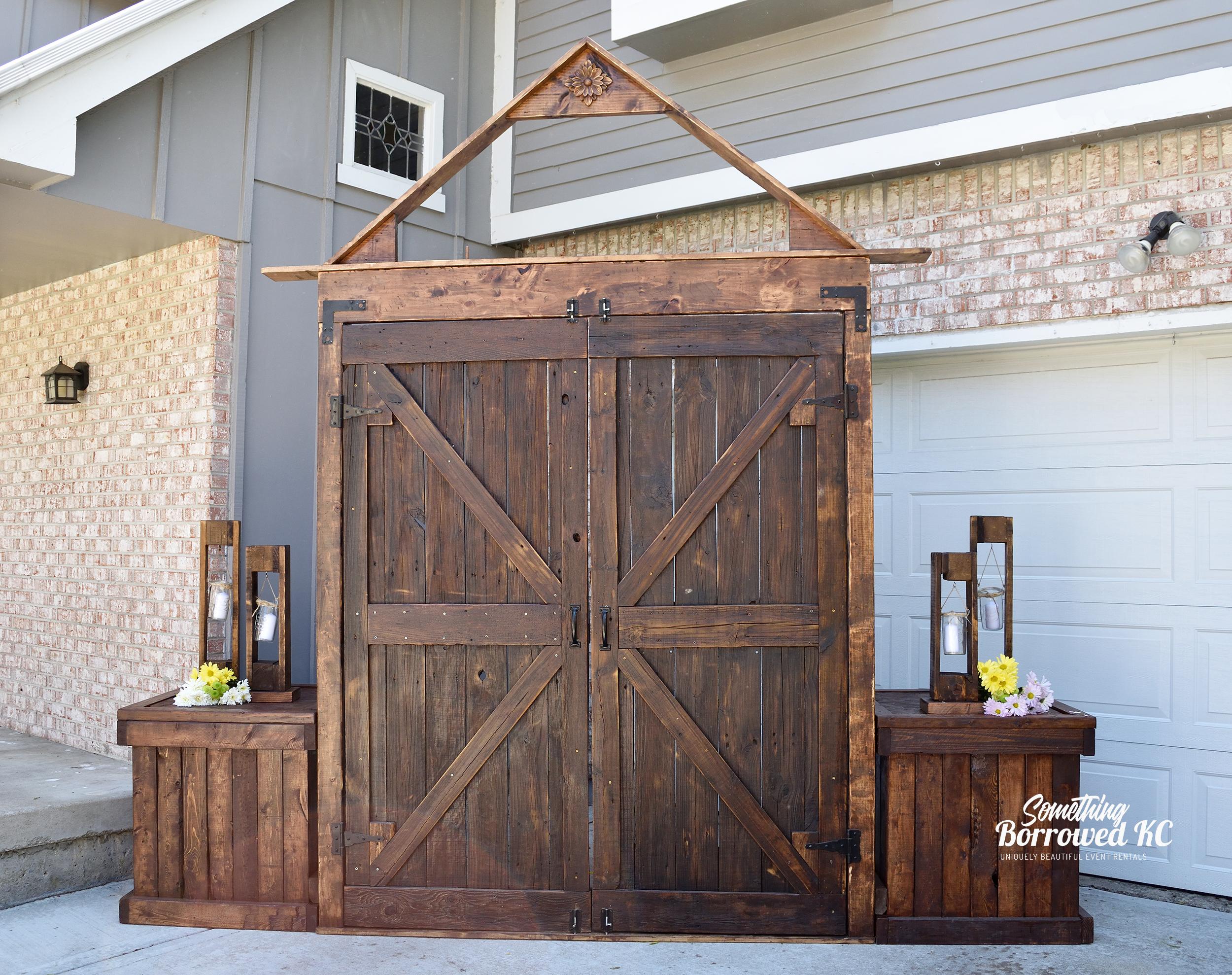Door arch backdrop event rental