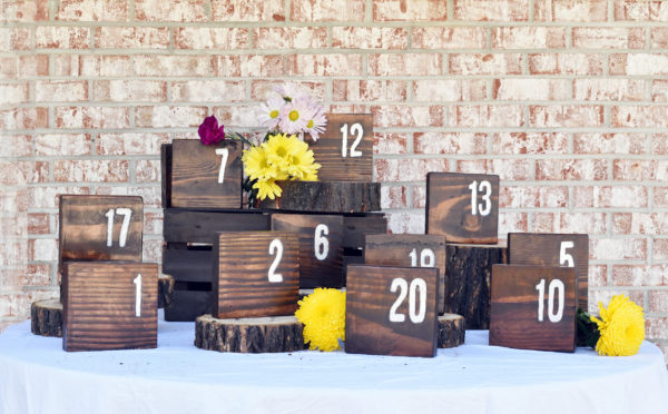 Wedding Event rentals table numbers