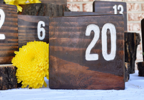 Wedding Event rentals table numbers