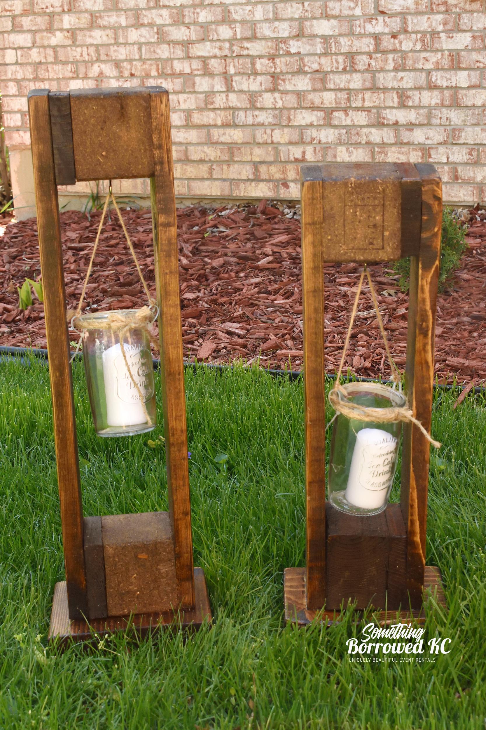 Event rental hanging candle lanterns