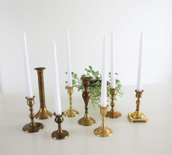 Assorted Brass Single Candlesticks - Loungeworks