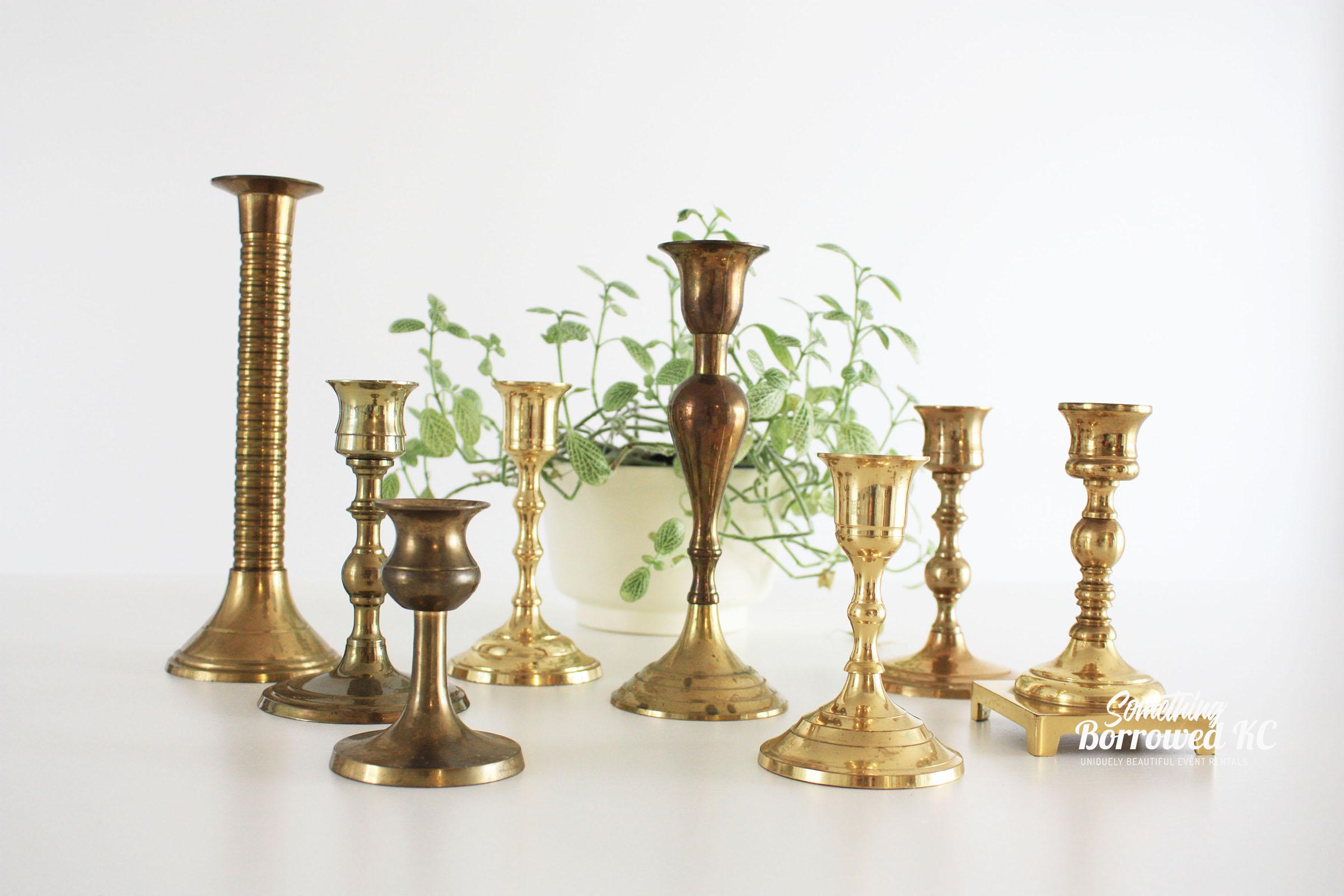 Assorted Brass Candle Holders Traditional Style-$2