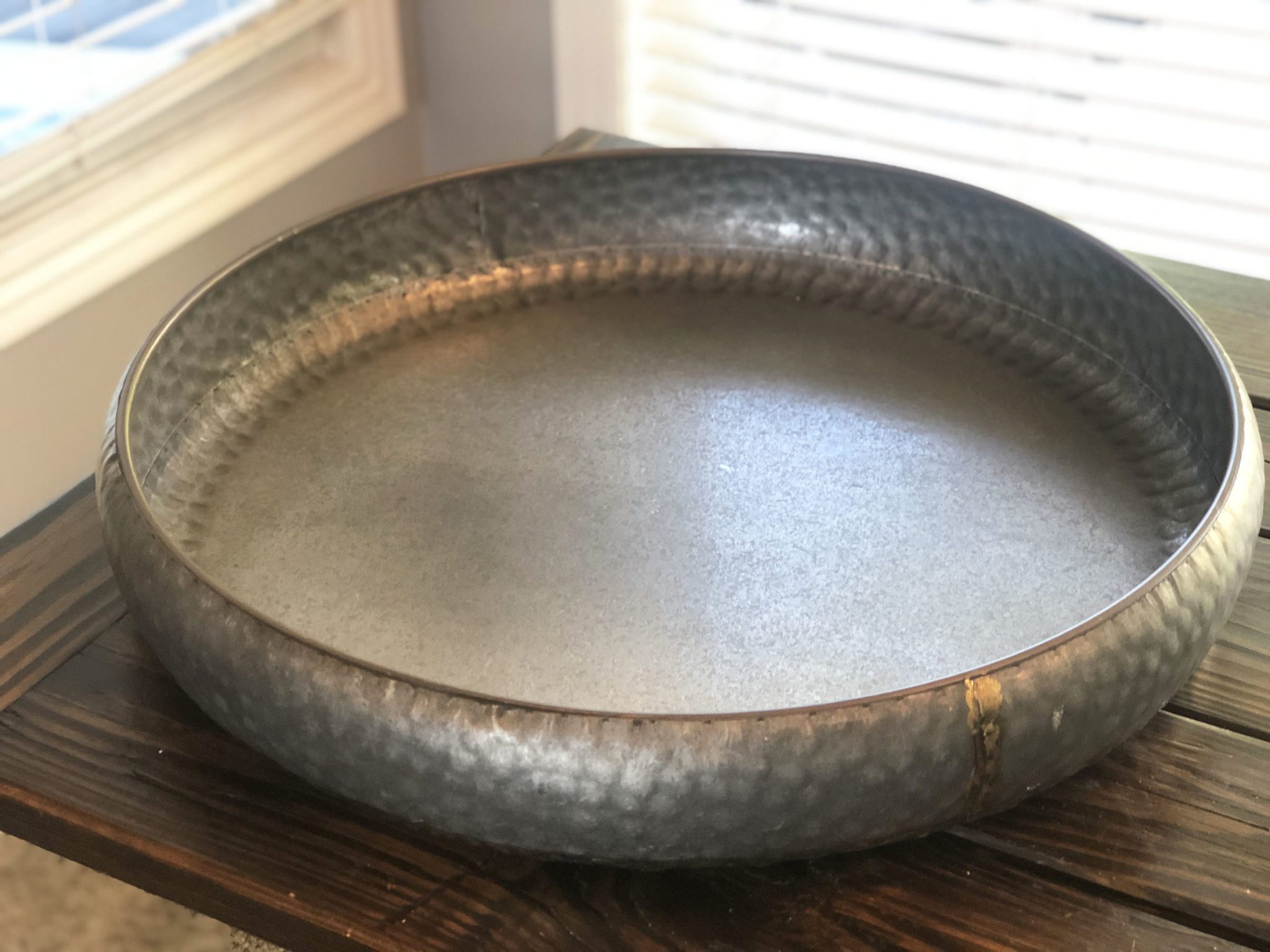 Round Hammered Metal Tray 3 Something Borrowed KC