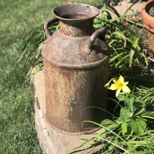 rustic milk can