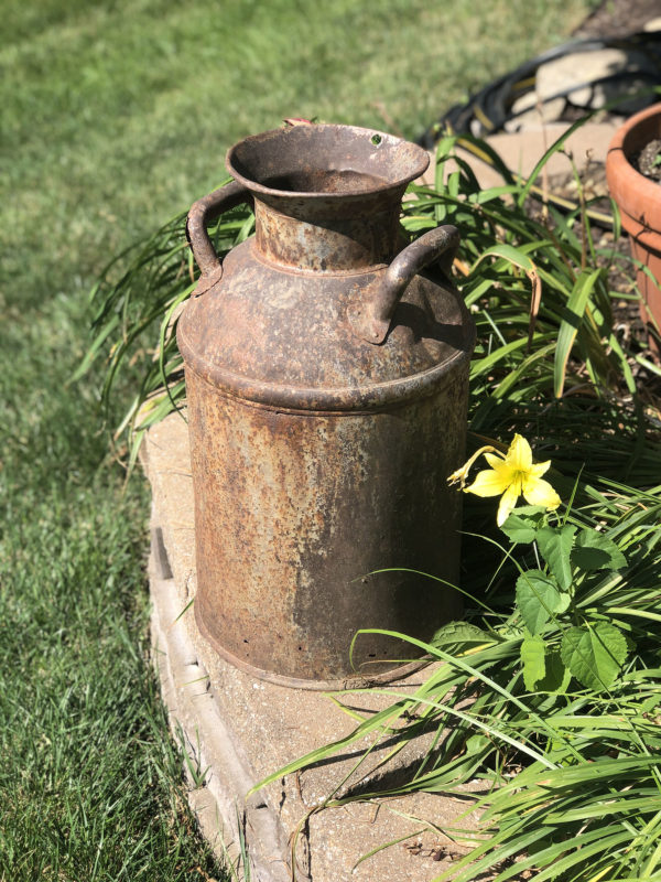 rustic milk can