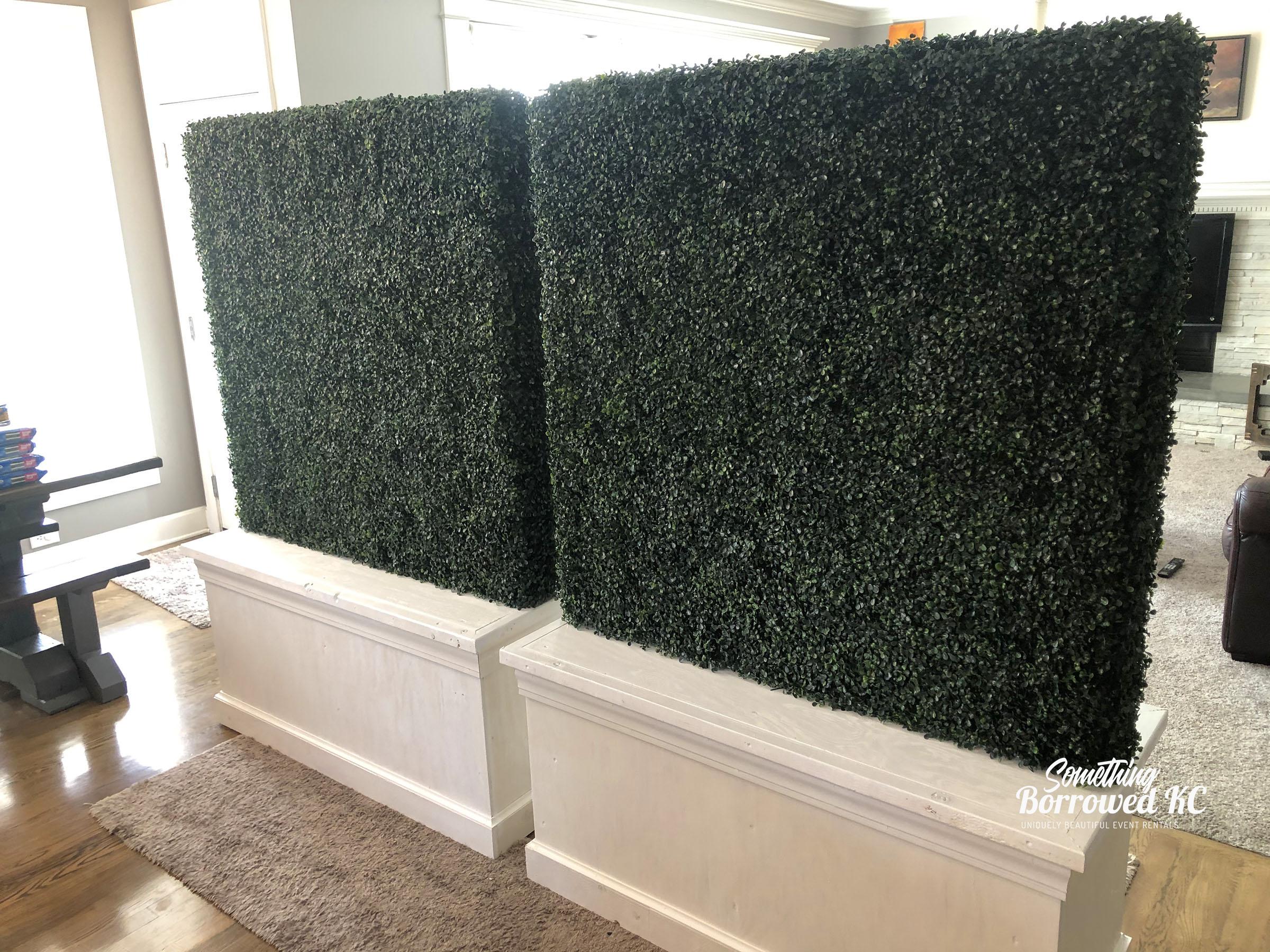Hedge Boxwood Wall Backdrop 70 Something Borrowed KC