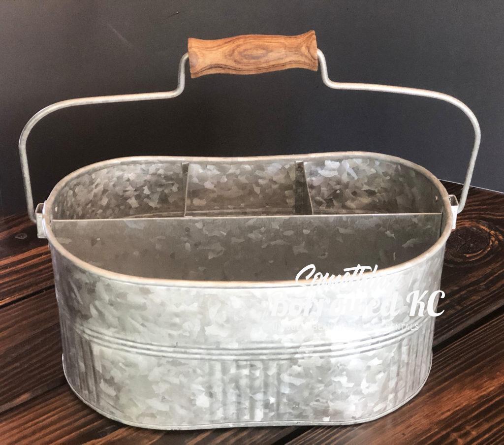 Galvanized Metal Silverware Holder 4 Something Borrowed KC