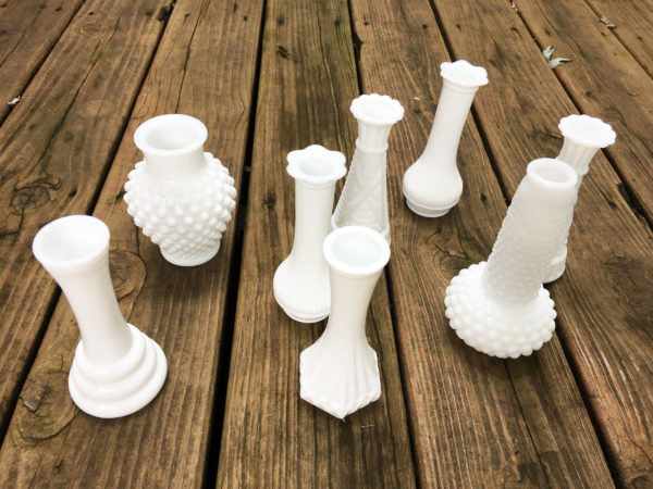 white vintage vases