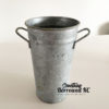 galvanized metal flower bucket
