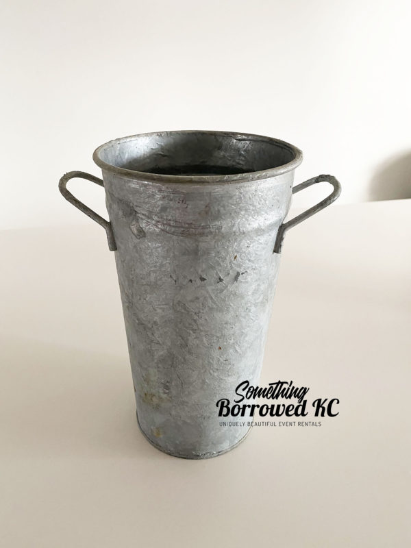 galvanized metal flower bucket