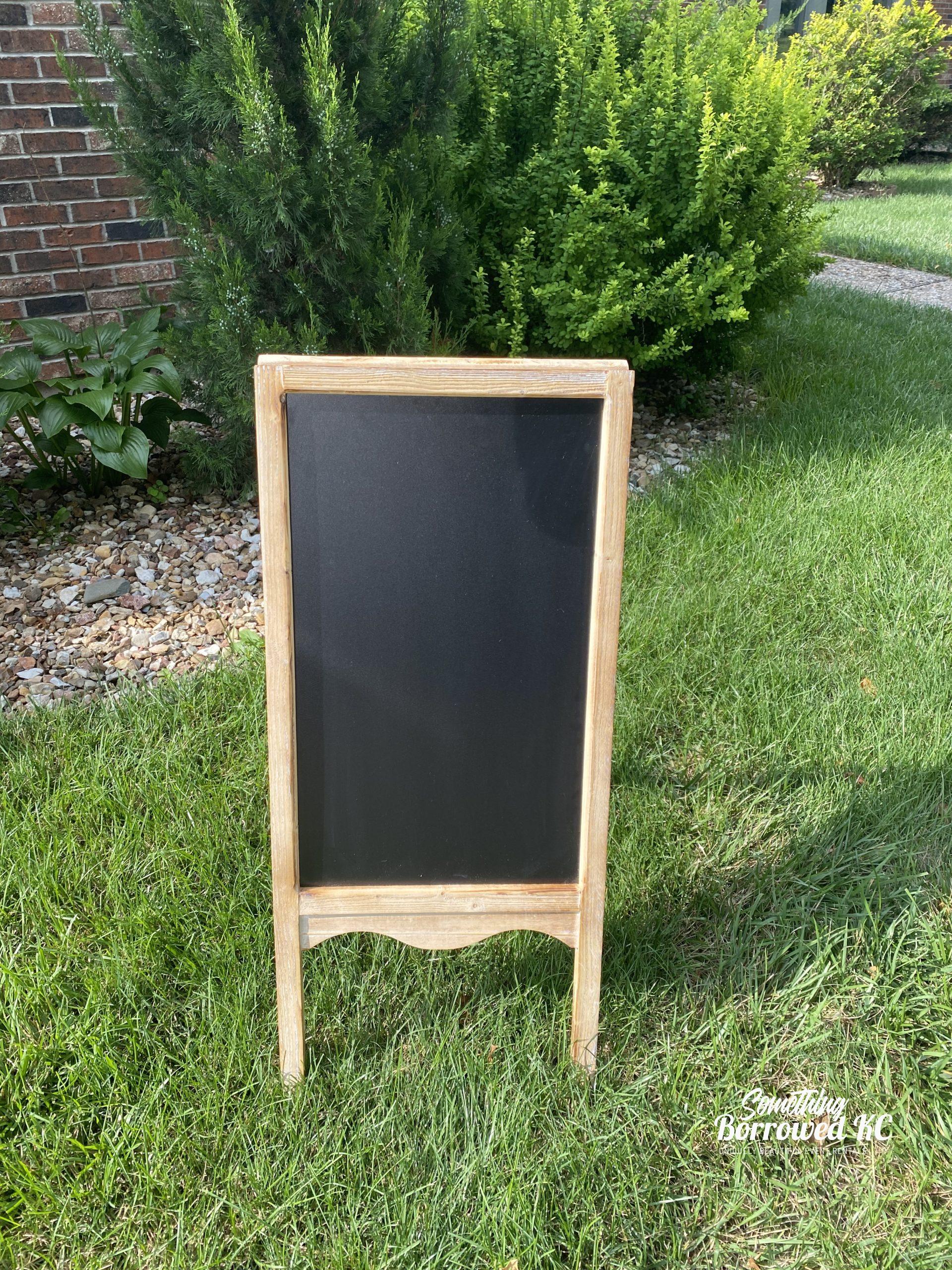 FRAMED RECTANGULAR CHALKBOARD EASEL SIGN - NATURAL WOOD – AyaZay Wedding  Shoppe