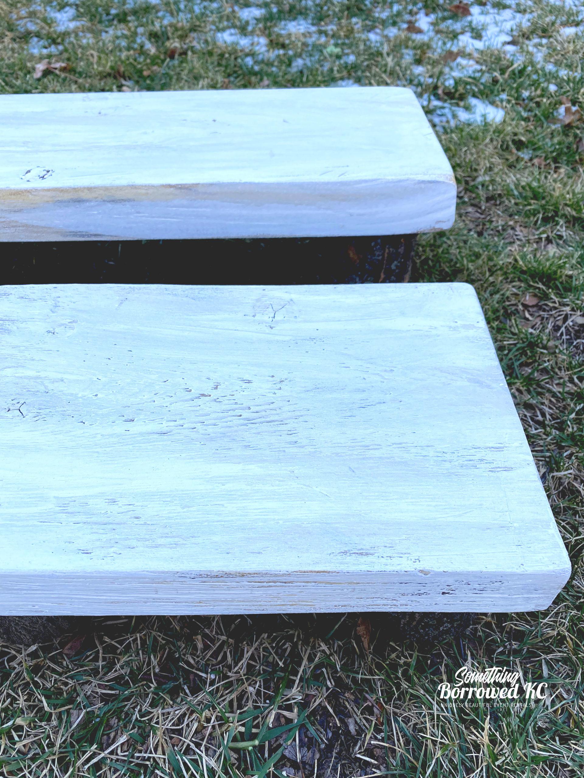 Farmhouse Whitewashed Risers or Cupcake Stands Set of 4 Rectangle- $12 - Image 6