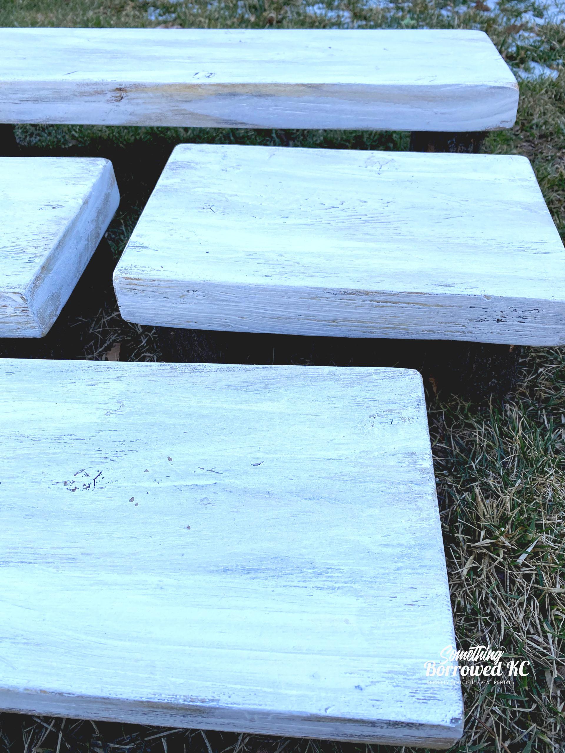 Farmhouse Whitewashed Risers or Cupcake Stands Set of 4 Rectangle- $12 - Image 5
