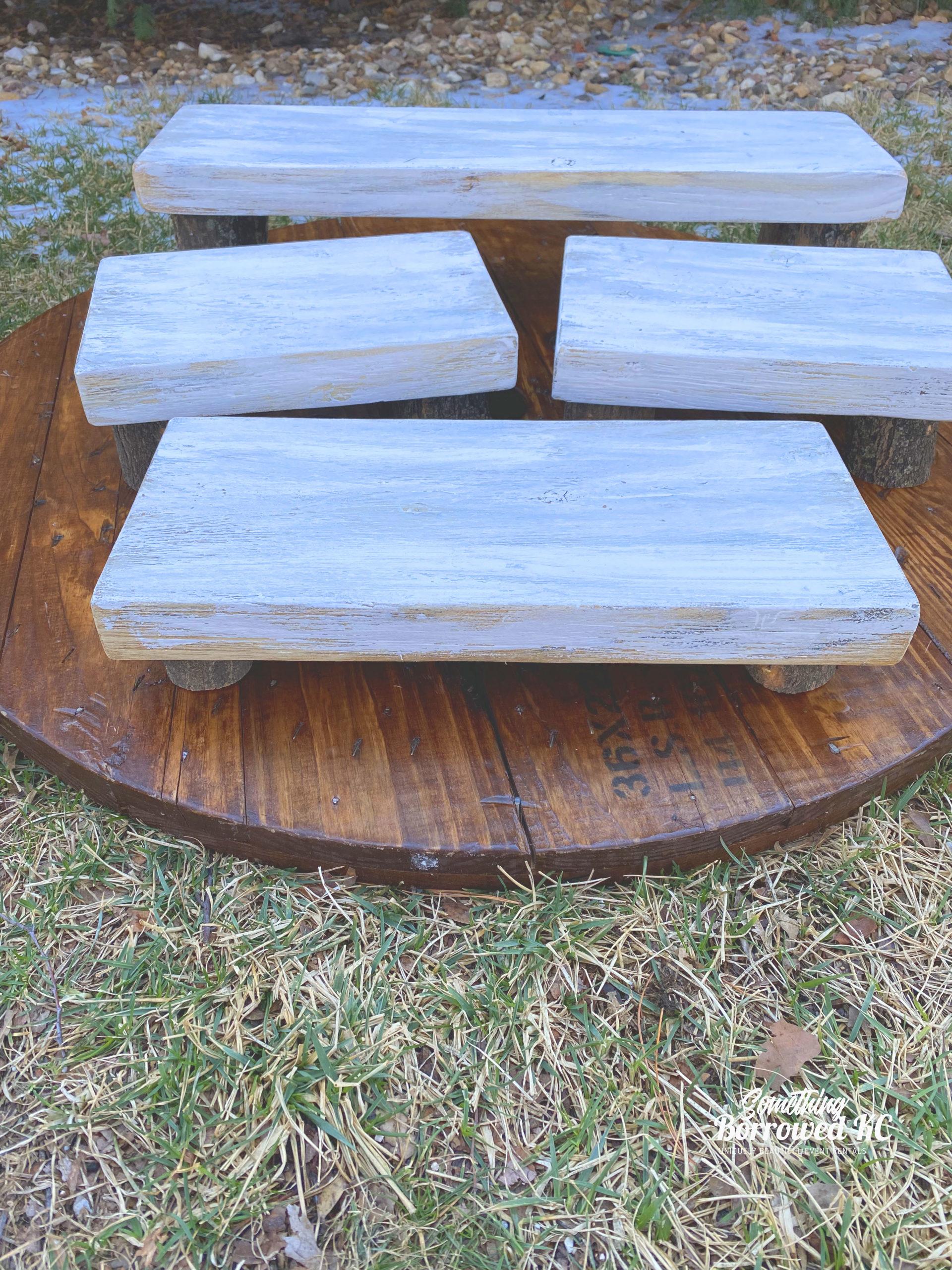 Farmhouse Whitewashed Risers or Cupcake Stands Set of 4 Rectangle- $12 - Image 4