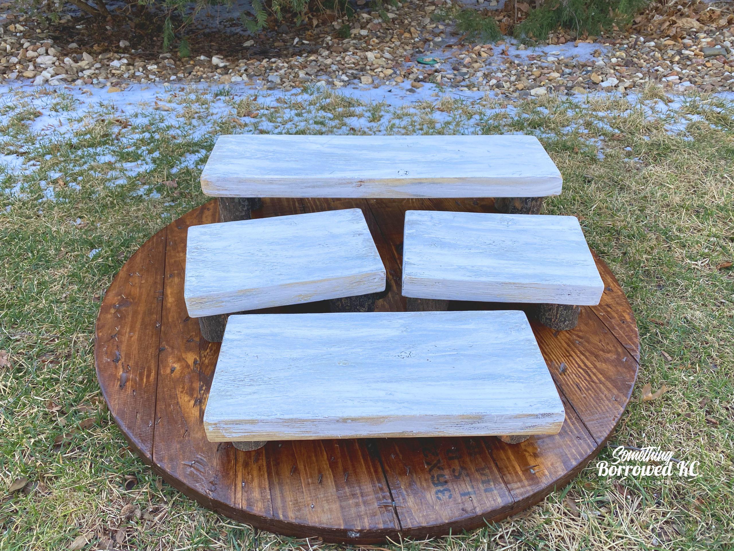 Farmhouse Whitewashed Risers or Cupcake Stands Set of 4 Rectangle- $12 ...