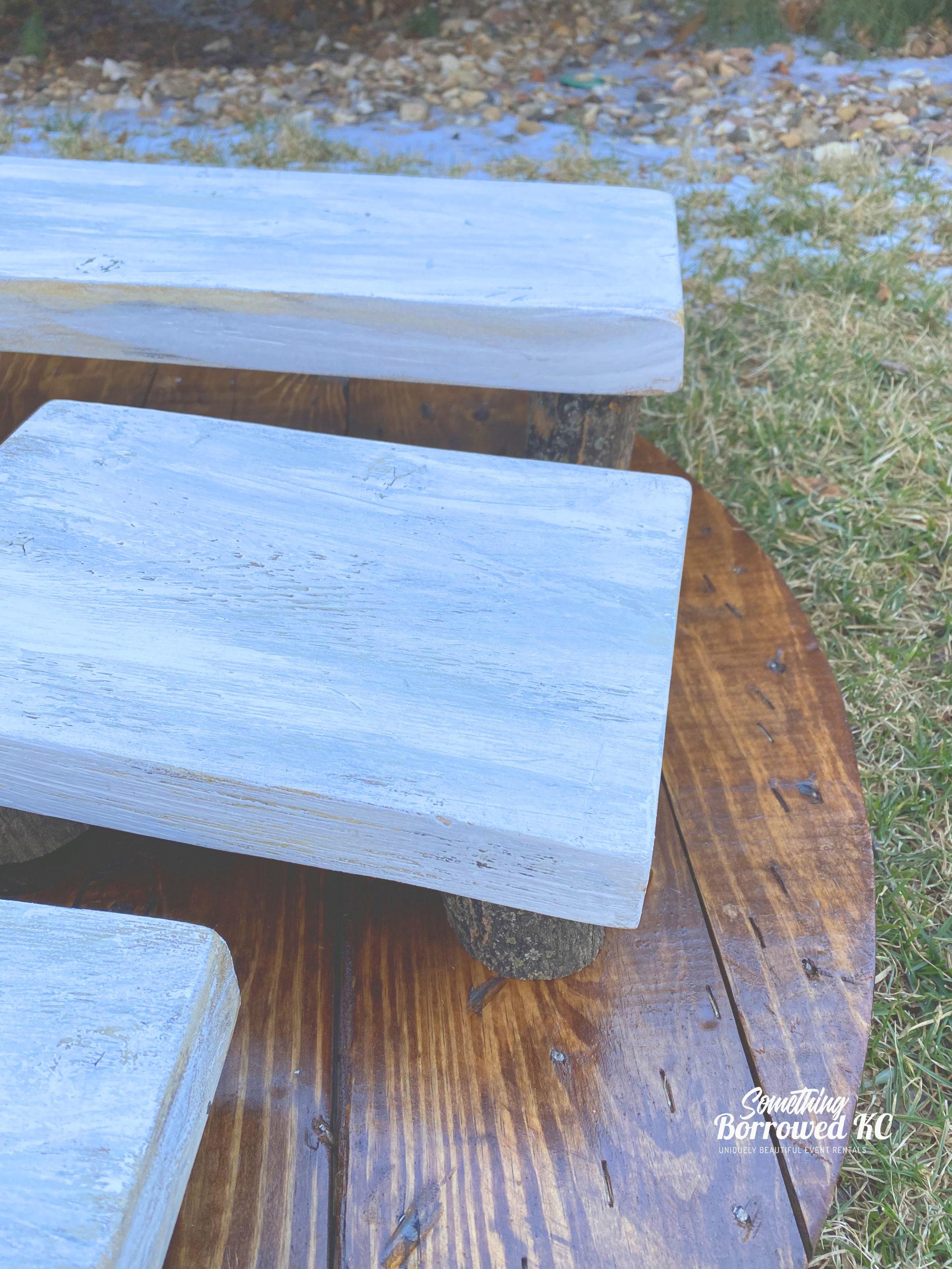 Farmhouse Whitewashed Risers or Cupcake Stands Set of 4 Rectangle- $12 - Image 3
