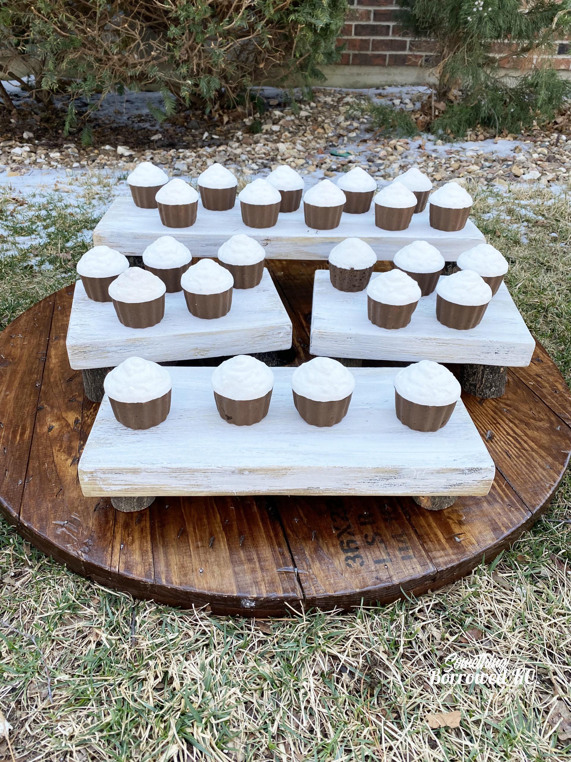 Farmhouse Whitewashed Risers or Cupcake Stands Set of 4 Rectangle- $12 - Image 2