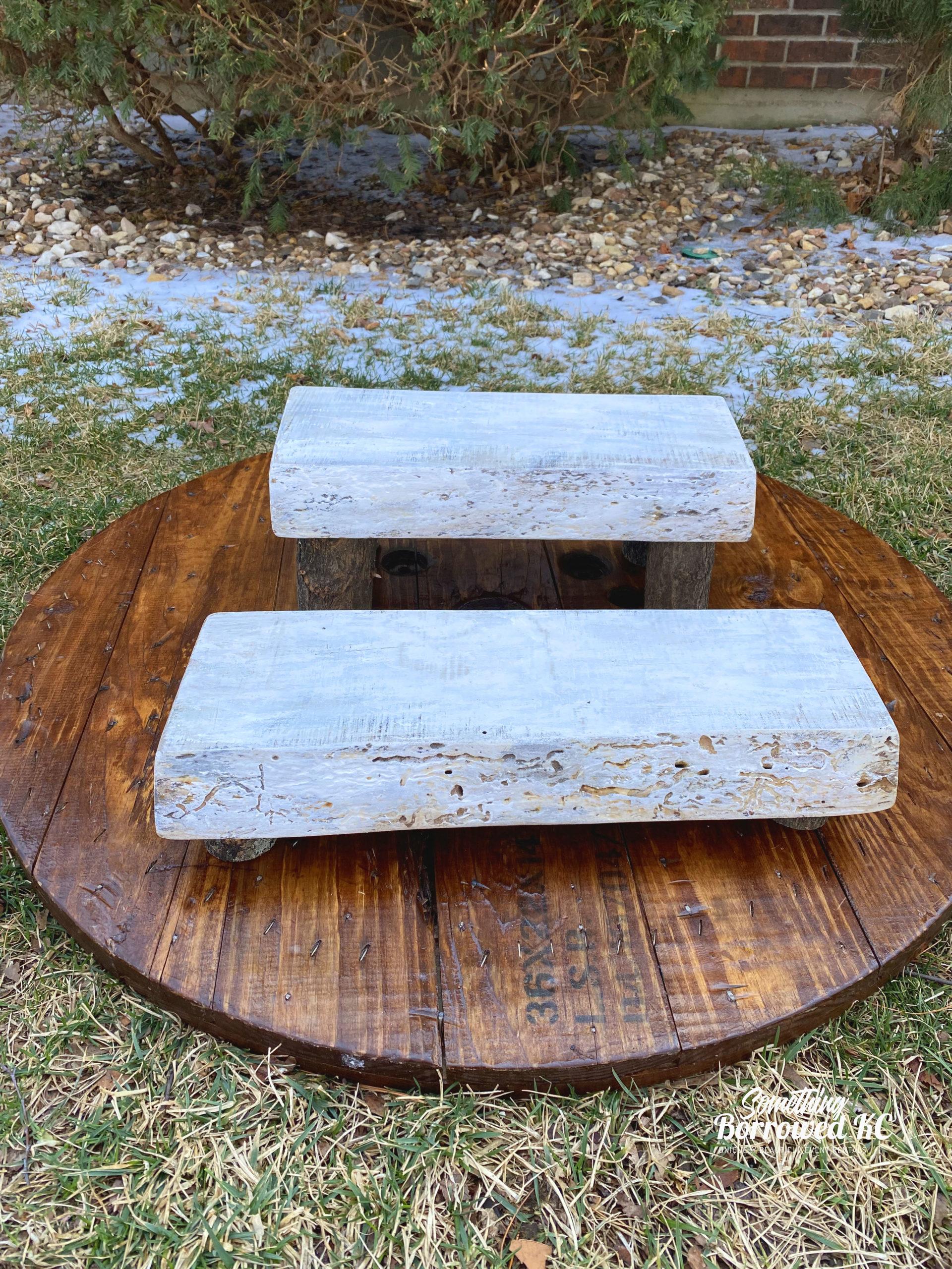 Farmhouse Whitewashed Risers or Cupcake Stands Set of 2 Rectangle- $10 ...