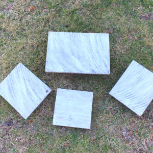 Farmhouse Whitewashed Risers or Pedestal Trays Set of 4 – $10