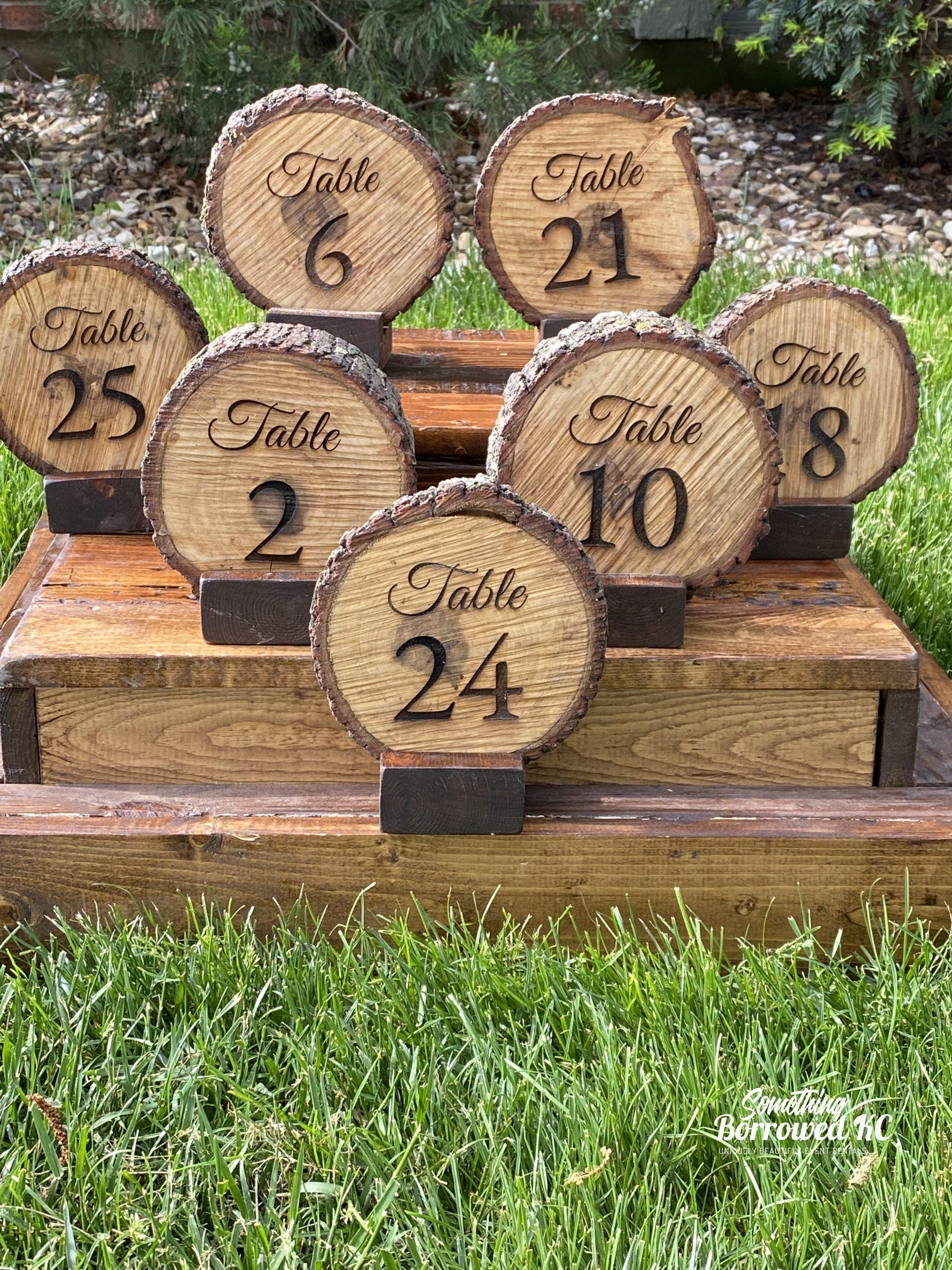 Wood Slice Table Numbers-$2