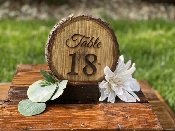 Wood Slice Table Numbers-$2
