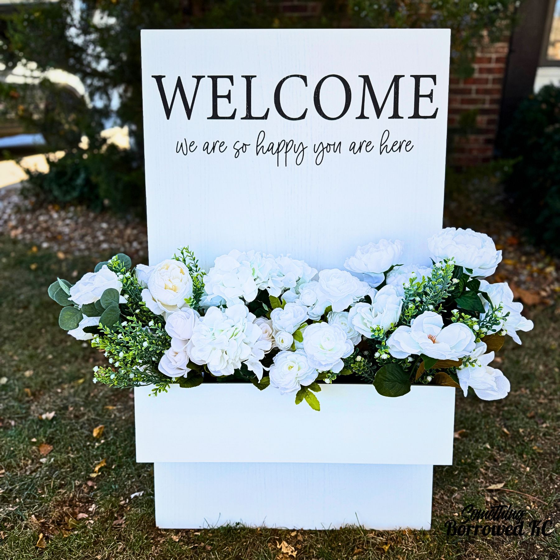 White Welcome Flower Box Sign- $15 - Image 2