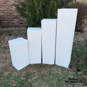 White Multi Height Boxes-$15