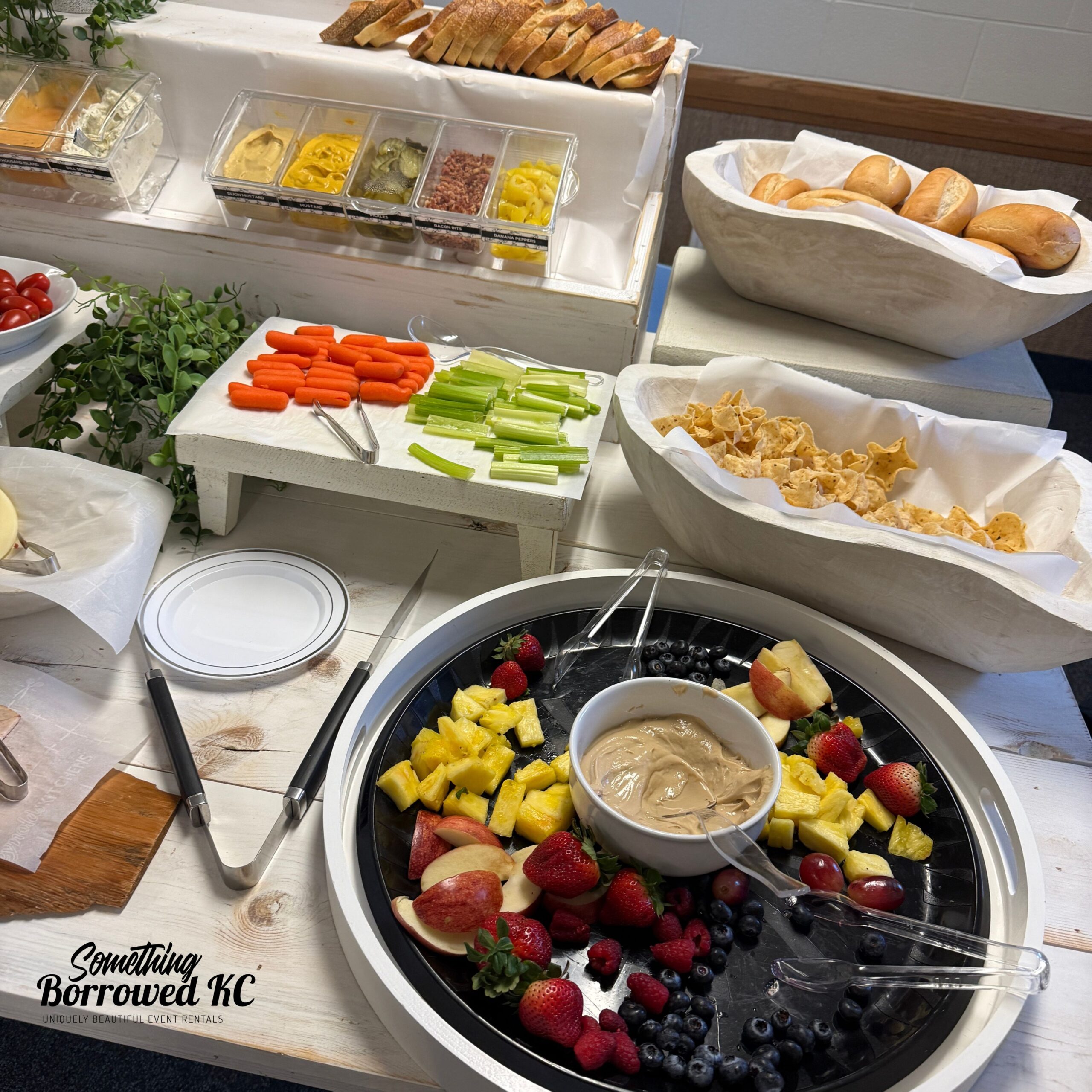 White Food Serving Table - Image 2