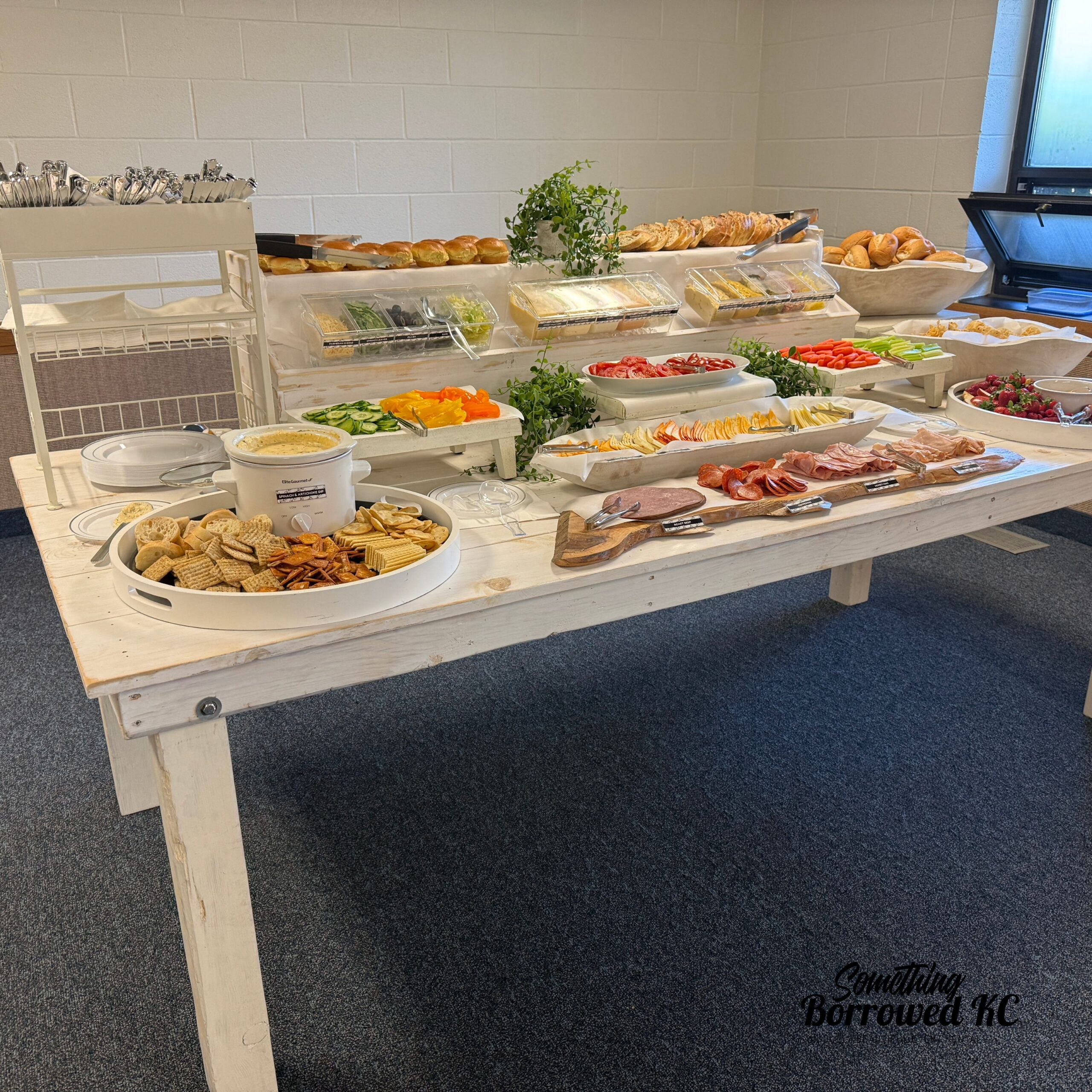 White Food Serving Table - Image 5